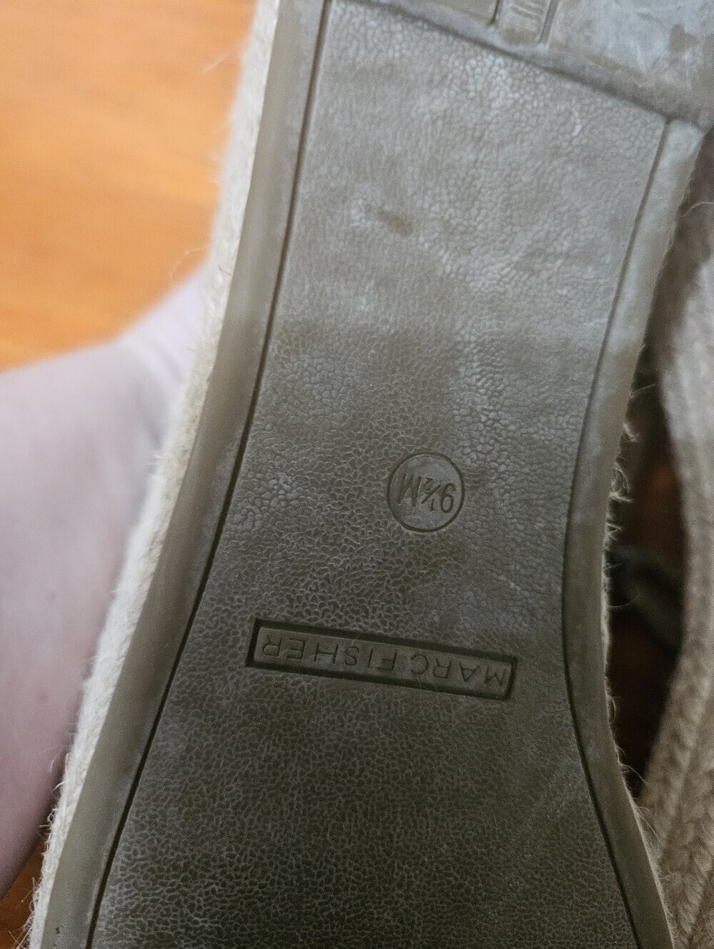 Marc Fisher Jazlyn Espadrille Wedge Sandal Brown Studded Ankle Leather Strap 9.5 - Picture 5 of 6